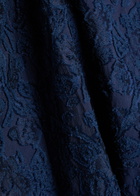 Simkhai Courtney Floral-jacquard Belted Cotton-blend Gown Navy