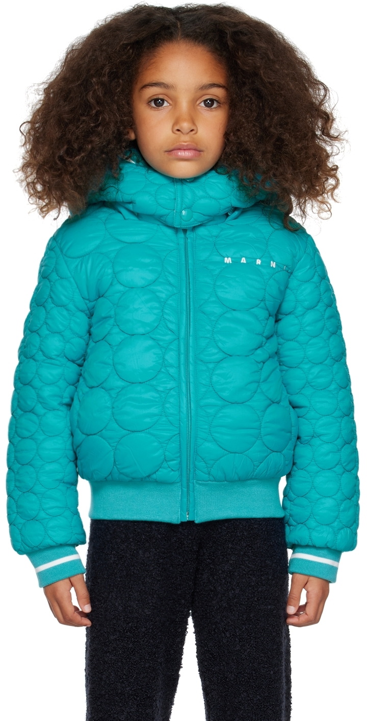 Marni Kids Blue Embroidered Jacket