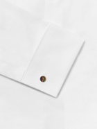 Paul Smith - Button Silver- and Gold-Tone and Striped Enamel Cufflinks