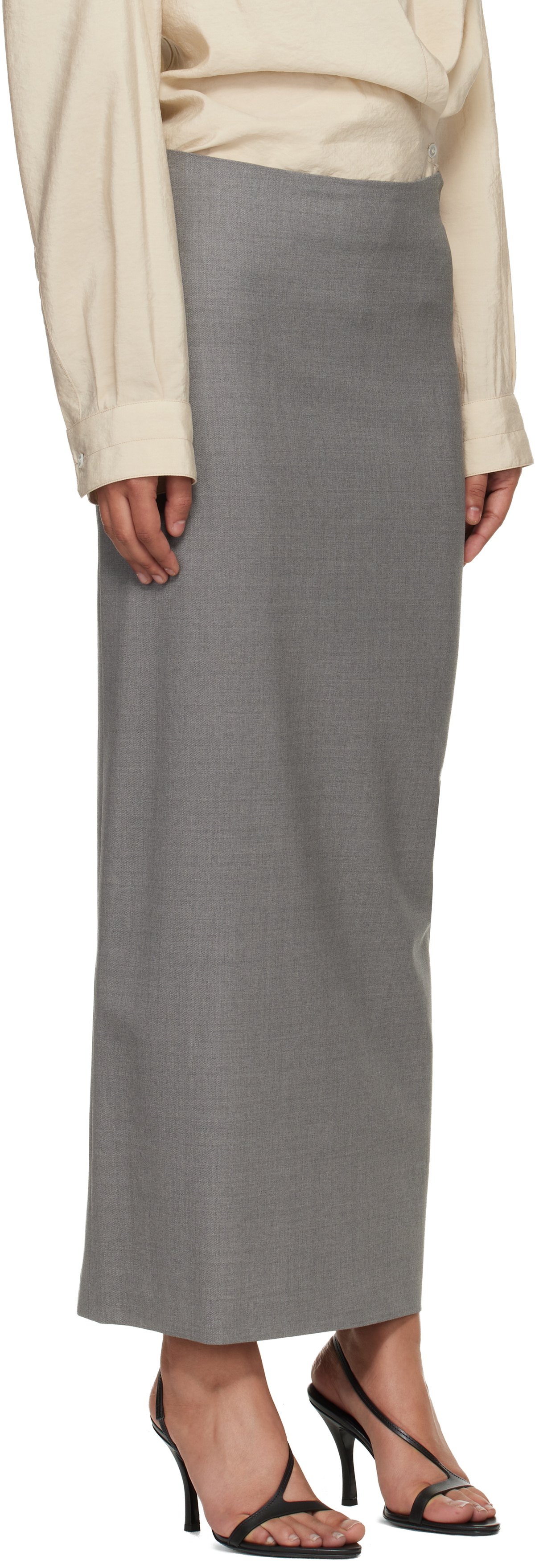 Loulou de Saison Gray Samos LDS Grain de Poudre Maxi Skirt