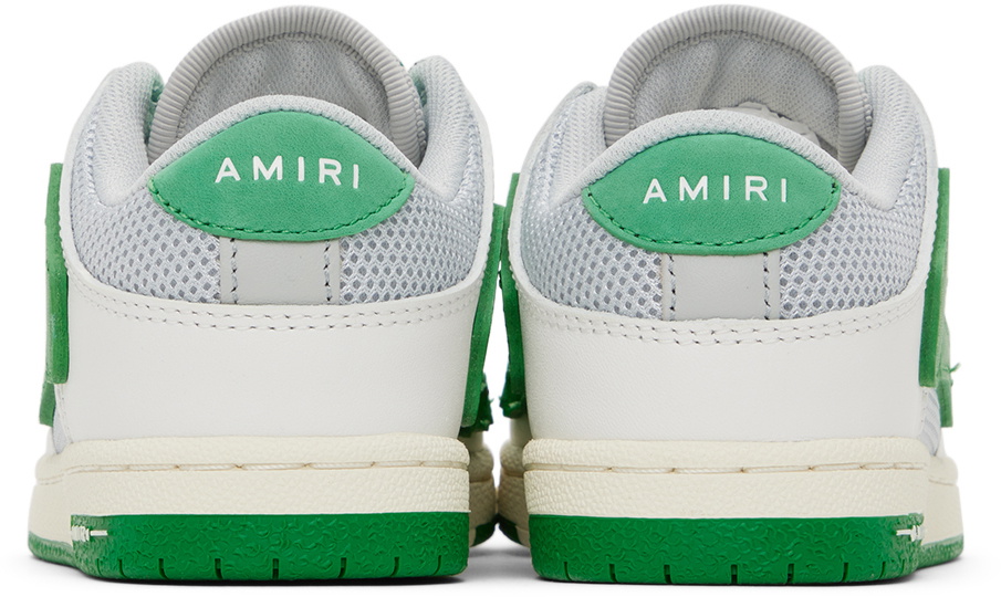 【AMIRI】グリーン＆グレー Skel Top Low スニーカー Gray & Green Varsity Skel Top Low Sneakers by AMIRI on Sale