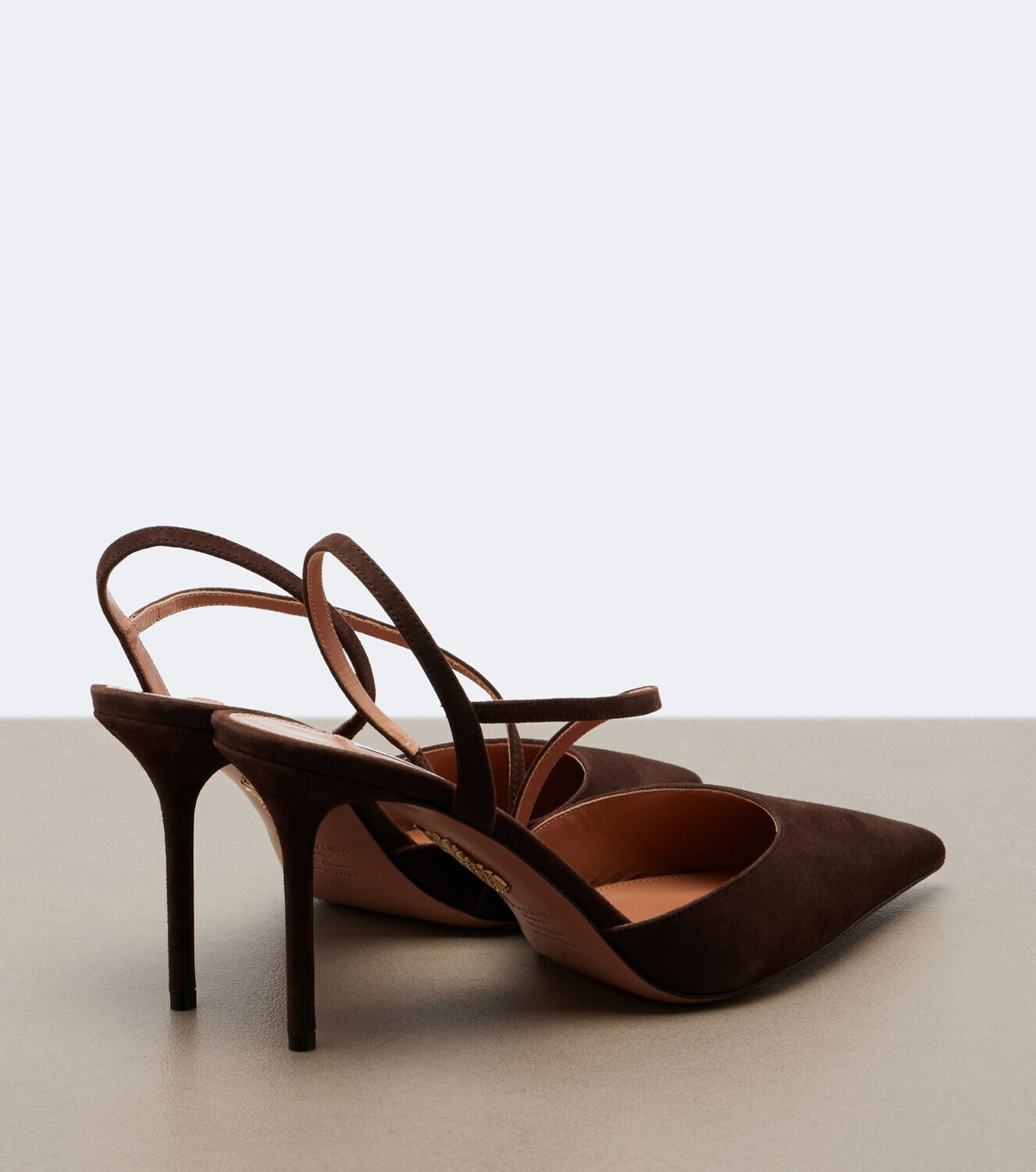 Aquazzura Dynasty suede slingback pumps