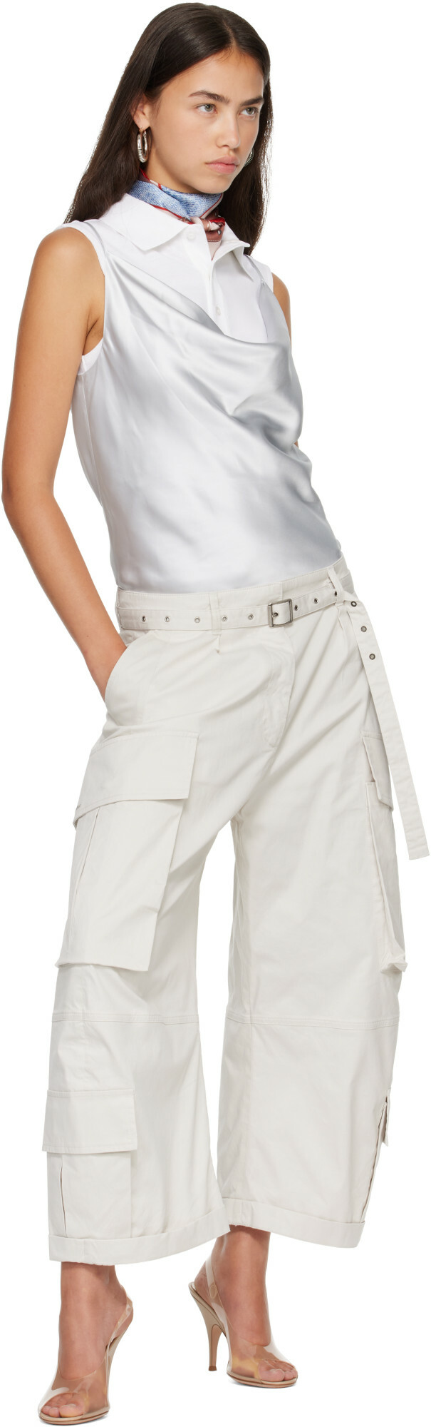 Acne Studios Beige Belt Cargo Pants