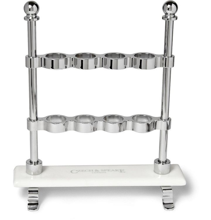 Photo: Czech & Speake - Chrome and China Toothbrush Stand - Silver