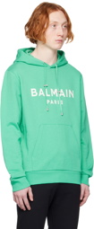 Balmain Green Printed Hoodie