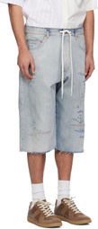 MM6 Maison Margiela Blue Drawstring Denim Shorts