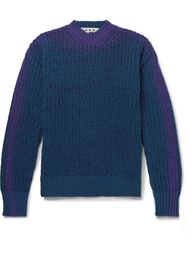 Photo: MARNI - Ombré Ribbed Wool Sweater - Blue