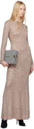 Balenciaga Beige Sequin Maxi Dress