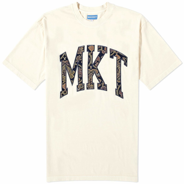 Photo: MARKET Men's Rug Dealer MKT Arc T-Shirt in Ecru