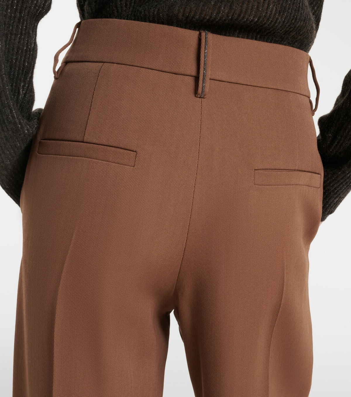 Brunello Cucinelli Monili pleated wool-blend wide-leg pants