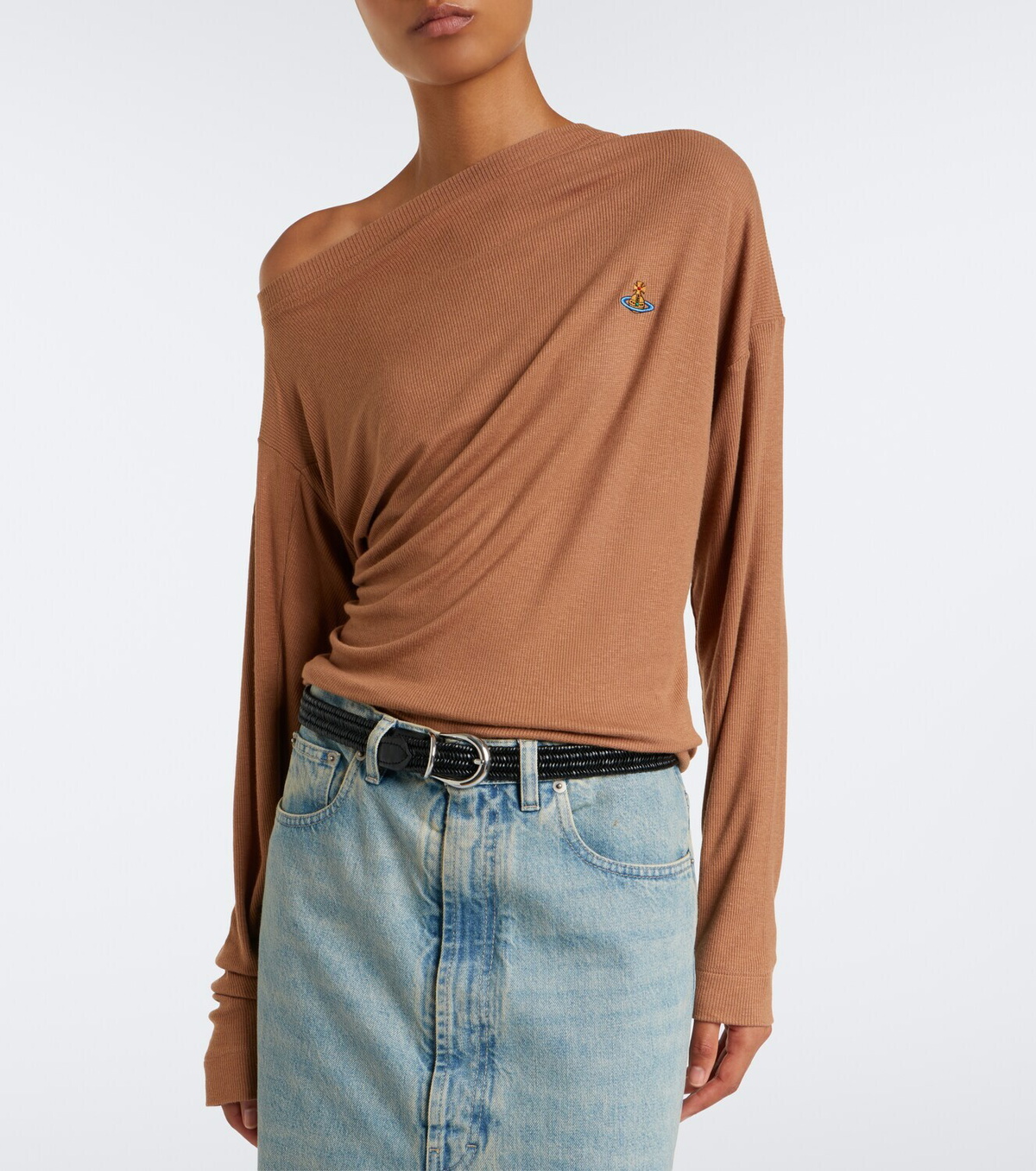 Vivienne Westwood Draped ribbed-knit top