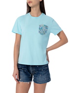 MC2 Saint Barth Woman Cotton Jersey Crewneck T-shirt Emilie Joanna Luise Patch Pocket | Made With Liberty Fabric