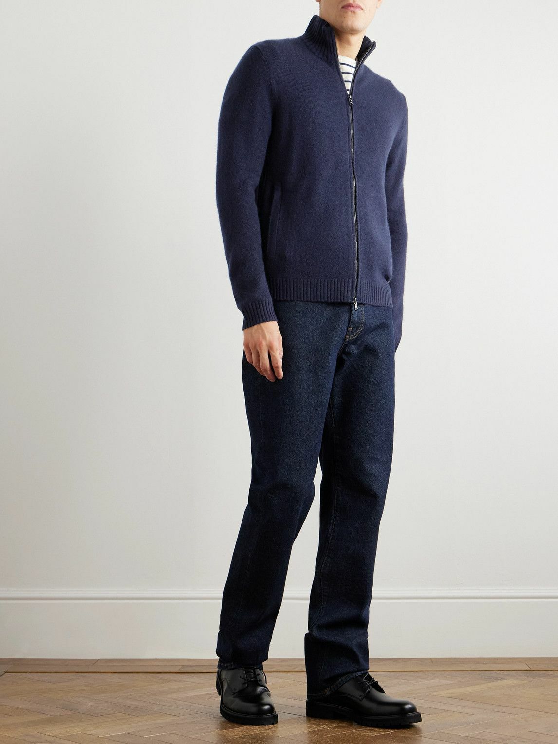 Bogner - Dexter Wool and Cashmere-Blend Zip-Up Cardigan - Blue
