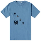 Bode Men's Flocked T-Shirt in Blue