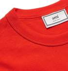 AMI - Slim-Fit Logo-Appliquéd Cotton-Jersey T-Shirt - Red