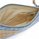 GCDS Women's Comma Notte Monogram Denim Bag in Light Blue