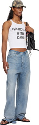 Ashley Williams White 'Care' Tank Top