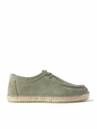 Frescobol Carioca - Rodolfo Jute-Trimmed Suede Derby Shoes - Green