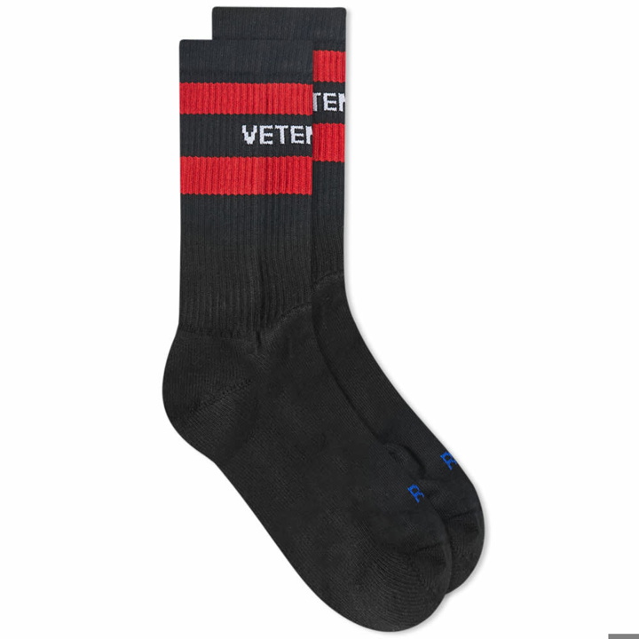 Photo: Vetements Men's Logo Sock in Black/Red