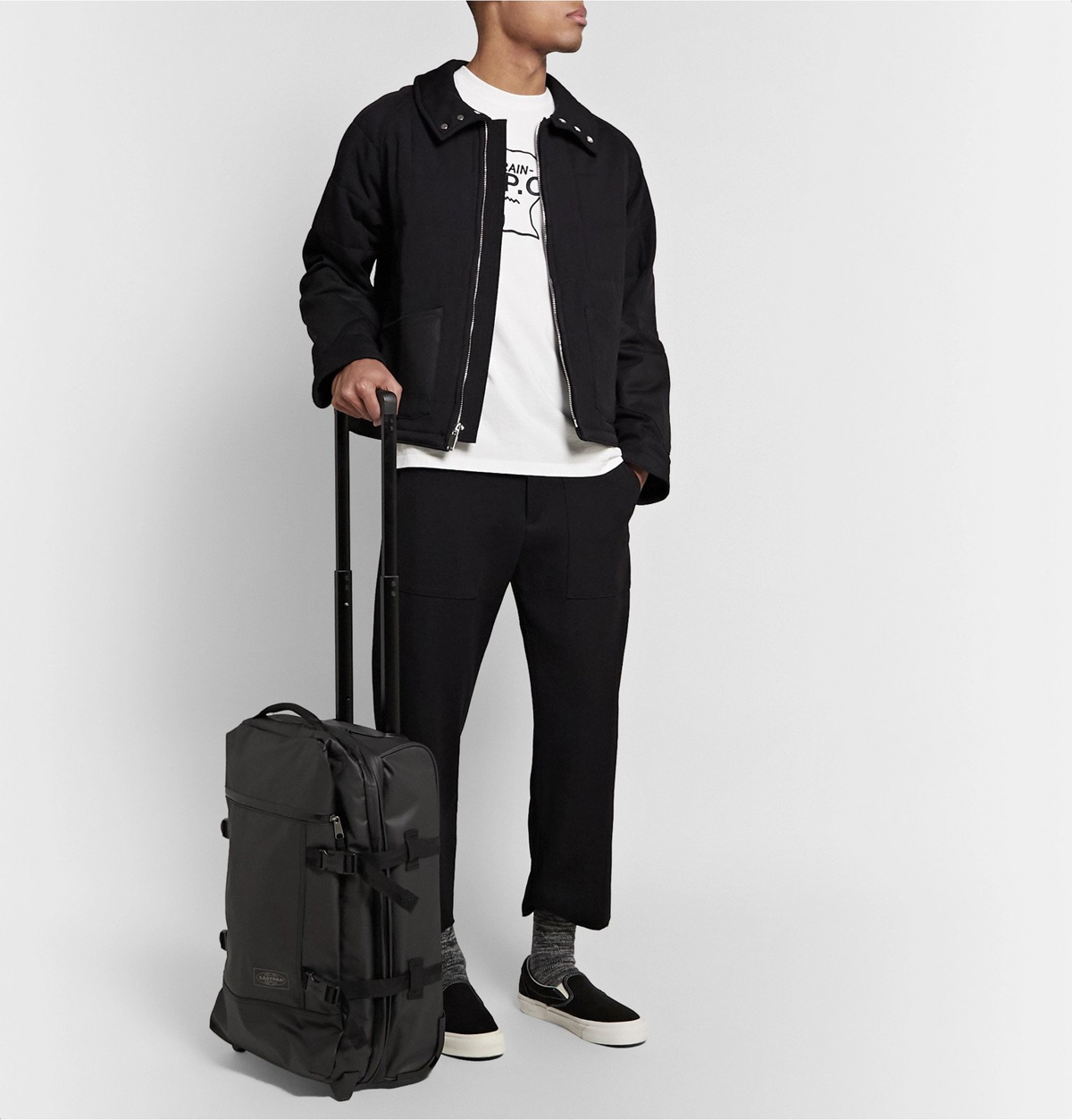 Eastpak - Tranverz S 51cm Leather-Trimmed Coated-Canvas Carry-On Suitcase -  Black Eastpak