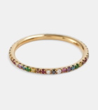 Ileana Makri Thread Band 18kt gold ring with diamonds, rubies and sapphires