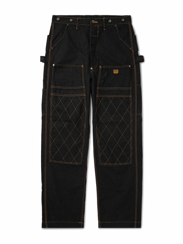 Photo: KAPITAL - Lumber Straight-Leg Embroidered Cotton-Canvas Cargo Trousers - Black