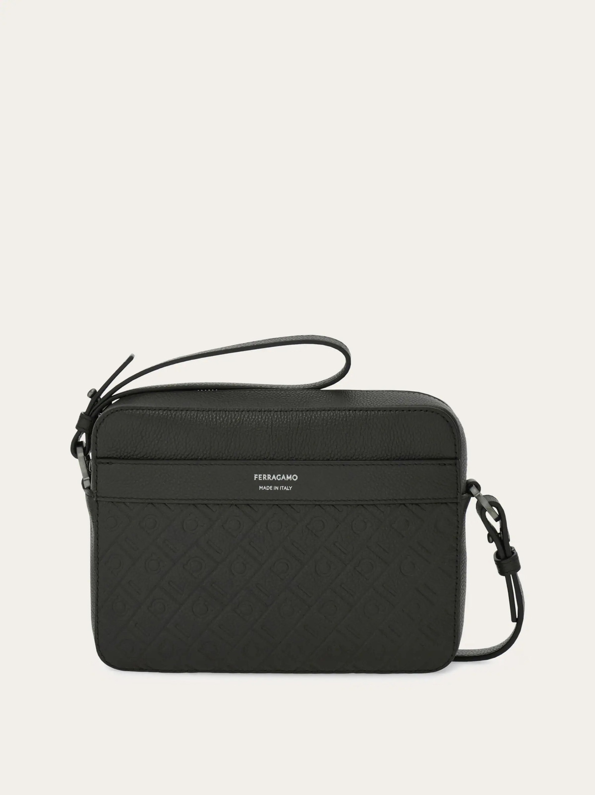 Ferragamo Mens Ferragamo Monogram shoulder bag in Black