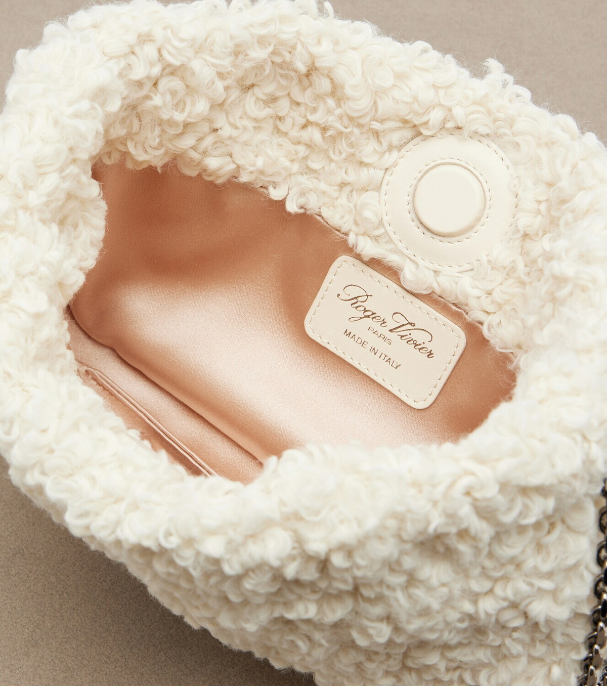 Roger Vivier Pilgrim Micro shearling shoulder bag