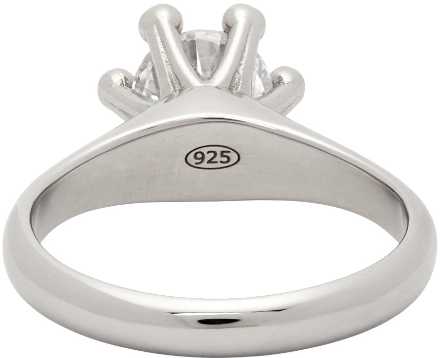D'heygere Silver Solitare Pinky Ring