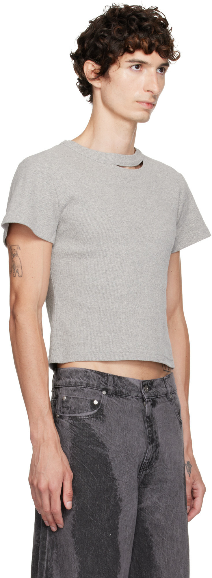 CAMPERLAB Gray Cut-Out T-shirt