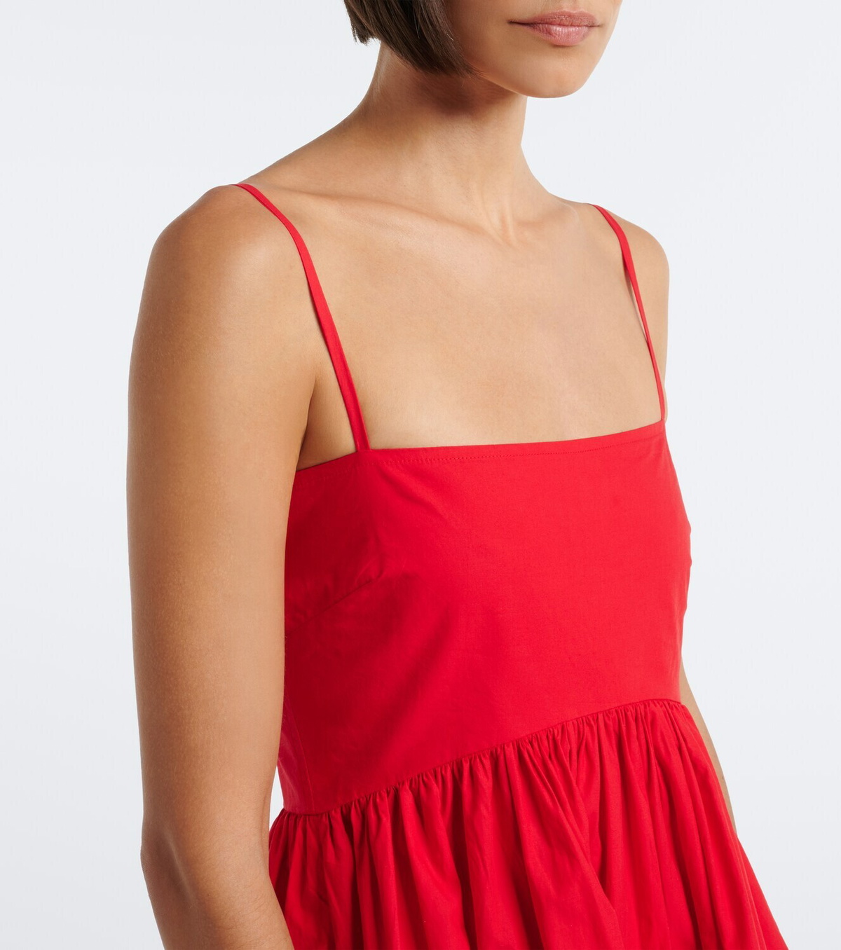 Ganni Ruffled cotton poplin minidress