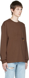 Vans Brown P.A.M Spiral Checker Reversible Long Sleeve T-Shirt