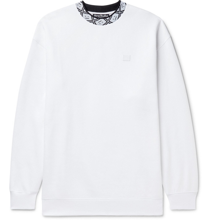 Photo: ACNE STUDIOS - Future Oversized Logo-Appliquéd Fleece-Back Jersey Sweatshirt - White