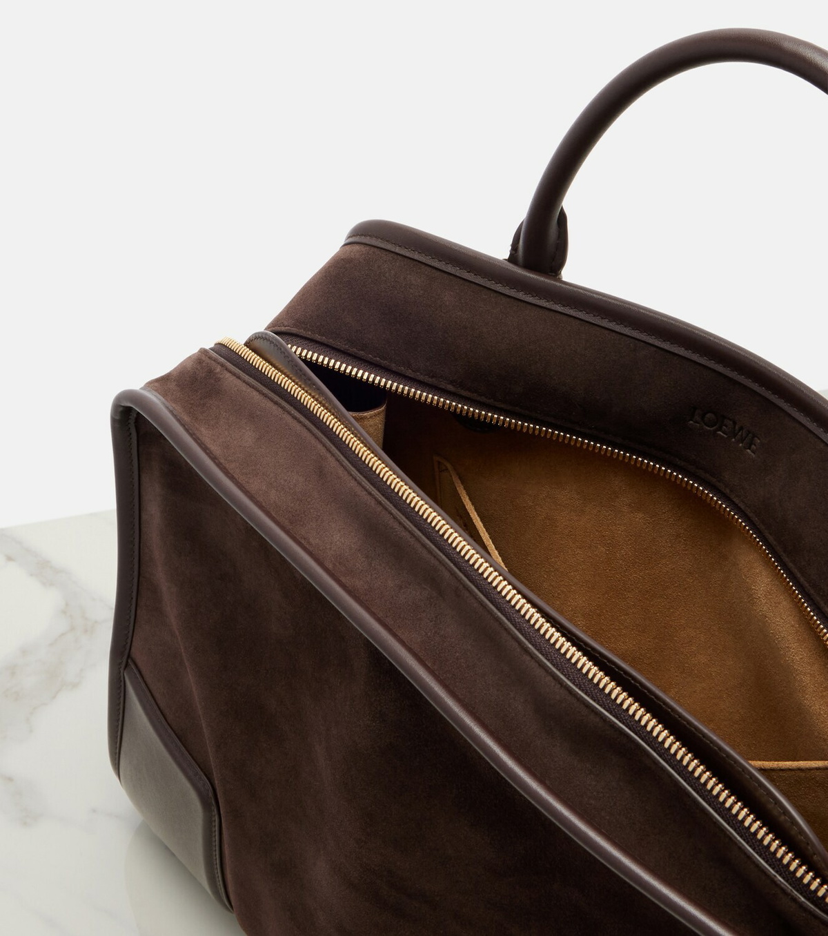 Loewe Amazona 180 Large suede top-handle bag