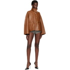 Nour Hammour Tan Park Leather Jacket