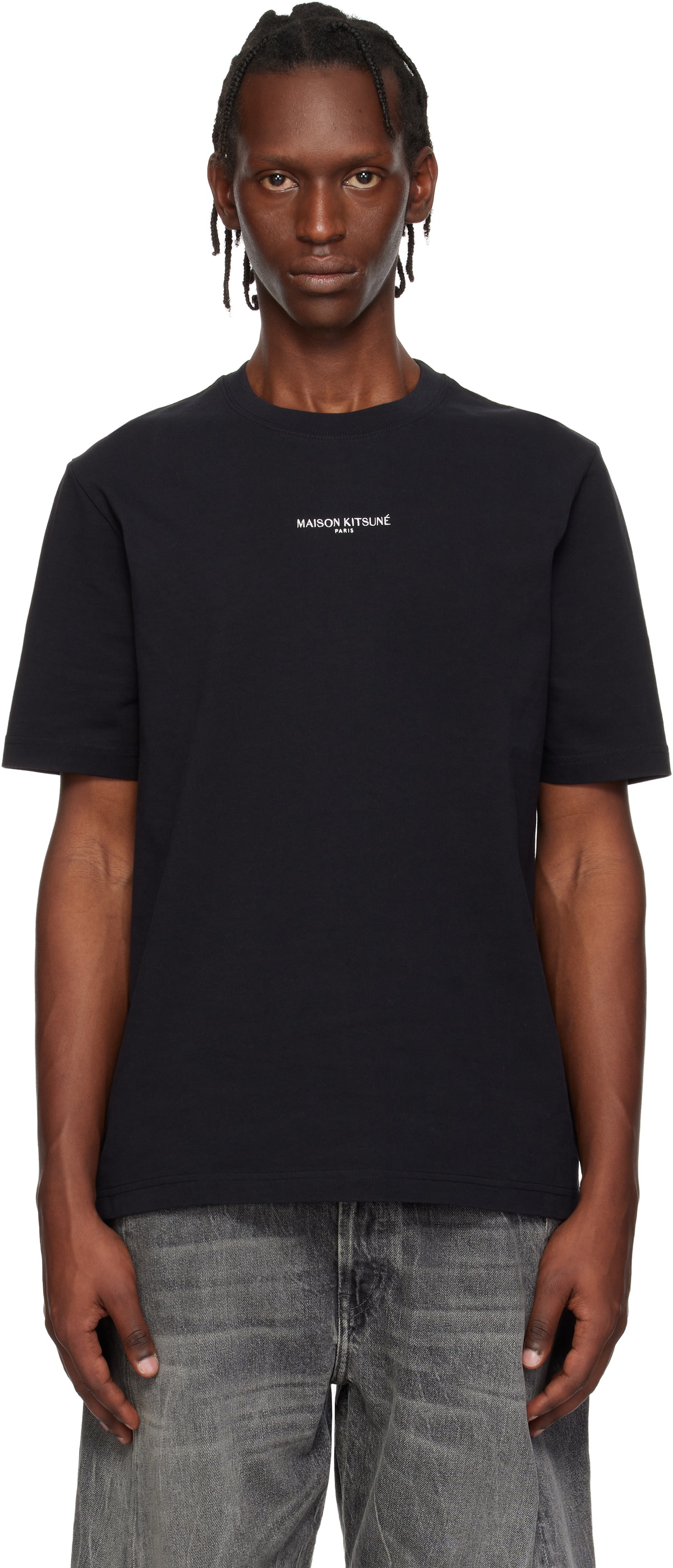 Maison Kitsuné Black 'Maison Kitsuné Paris' Comfort T-shirt Maison