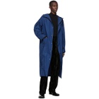Kassl Editions Blue Taffeta Long Hooded Coat