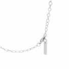 Saint Larent Men's Long Rectangle Chain Necklace in Argent Oxyde
