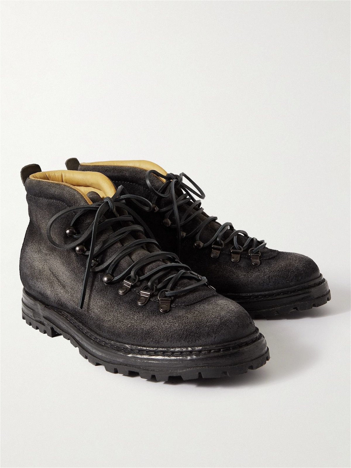OFFICINE CREATIVE - Artik Shearling-Lined Burnished-Suede Boots - Gray ...
