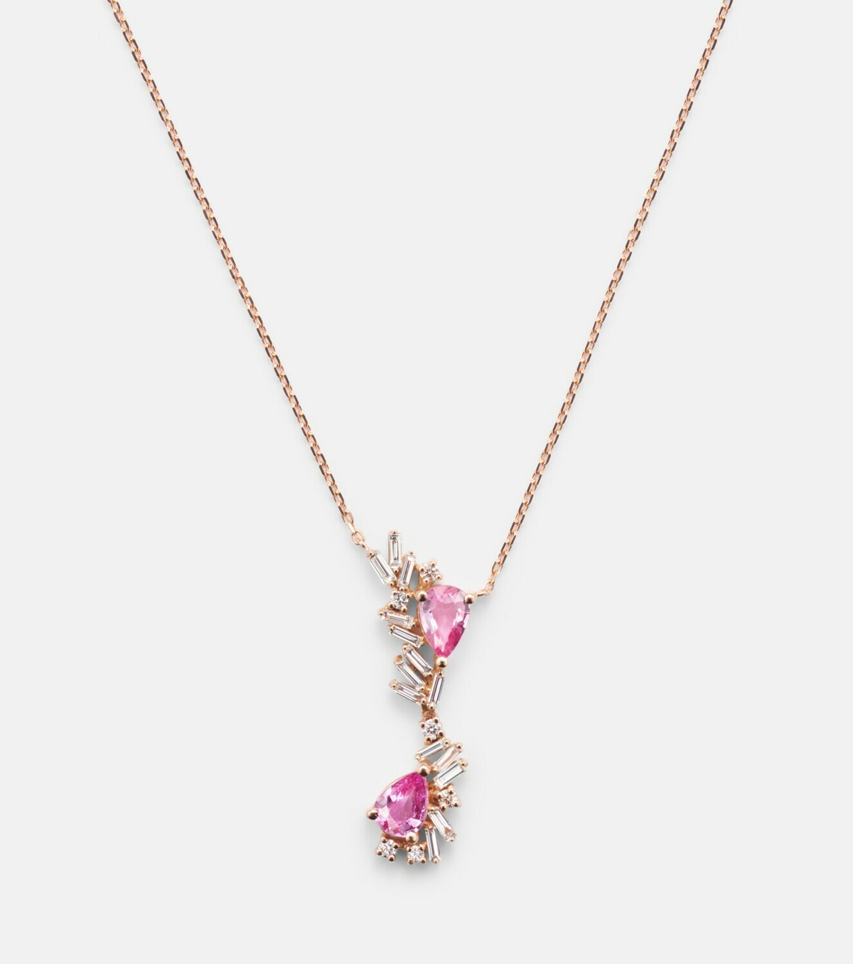 Suzanne Kalan One Of A Kind 18kt rose gold pendant necklace with sapphire and diamonds