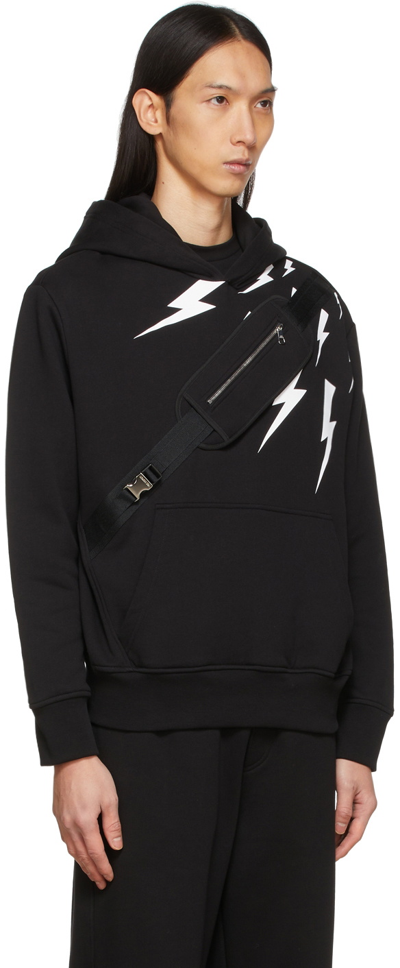 Neil Barrett Black Thunderbolt Hoodie Neil Barrett