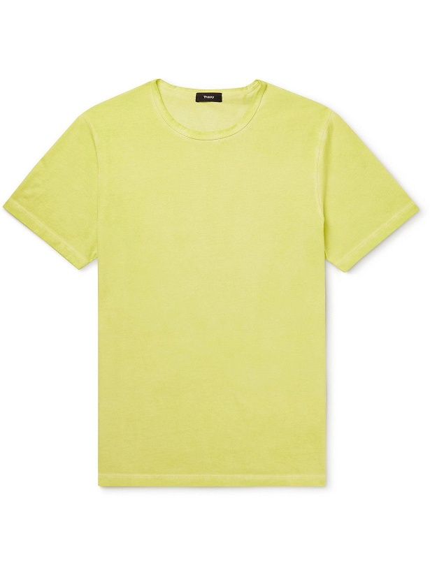 Photo: Theory - Garment-Dyed Cotton-Jersey T-Shirt - Yellow
