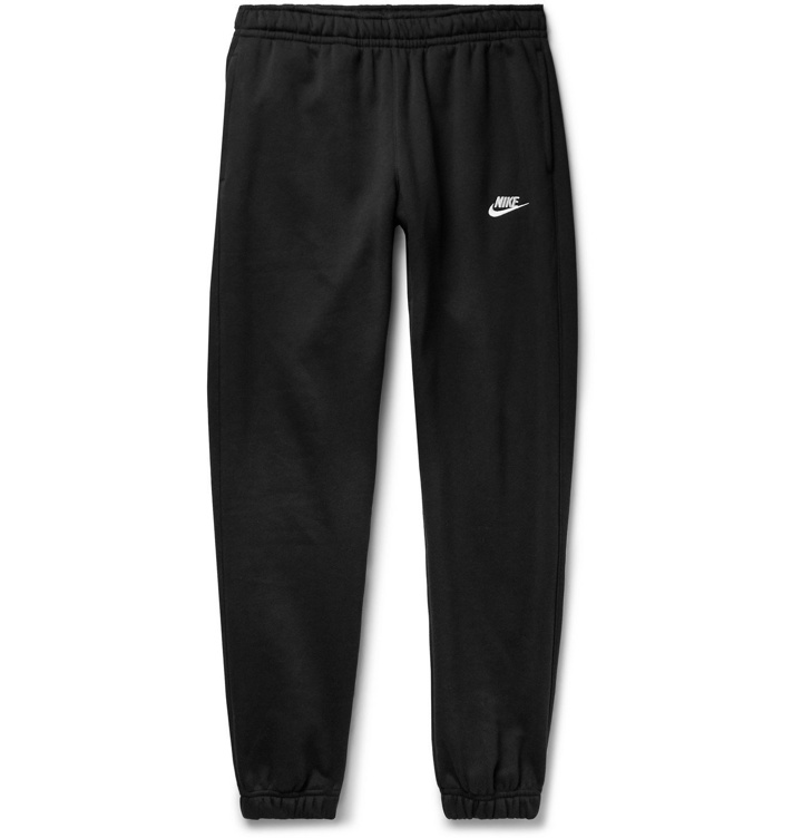 Photo: Nike - Sportswear Club Tapered Fleece-Back Cotton-Blend Jersey Sweatpants - Black