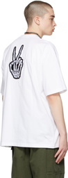 Balenciaga White Drip Peace Large Fit T-Shirt