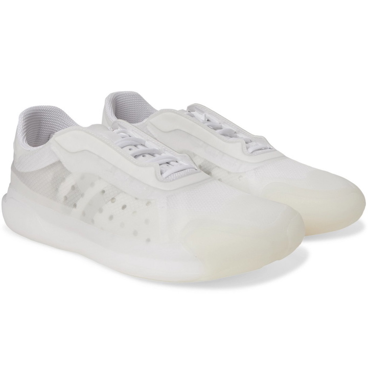 Photo: adidas Consortium - Prada Rubber-Trimmed Ripstop Sneakers - White