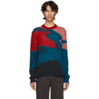 PS by Paul Smith Red Multicolor Multipattern Crewneck Sweater