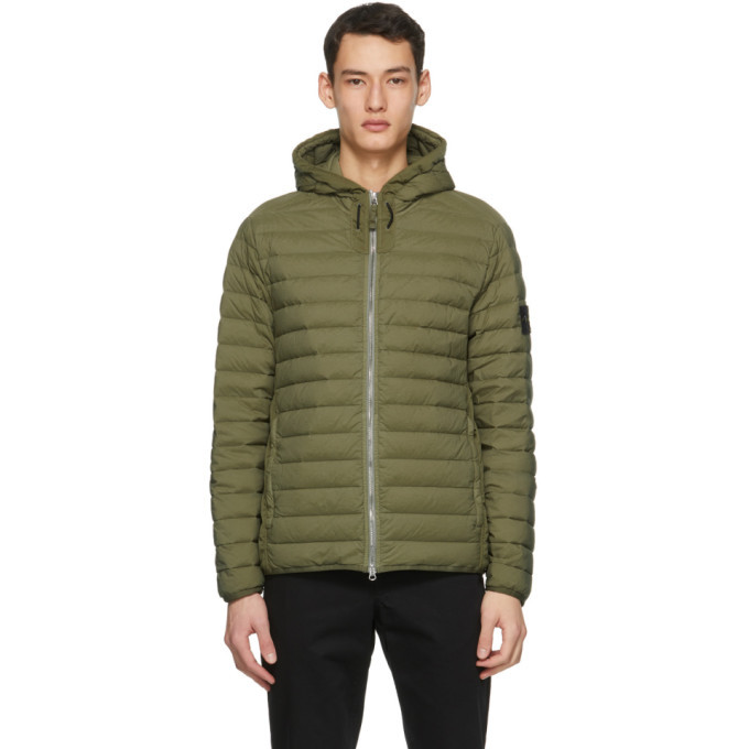 Photo: Stone Island Khaki Down Loom Woven Puffer Jacket