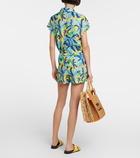 Marni Printed linen-blend shorts