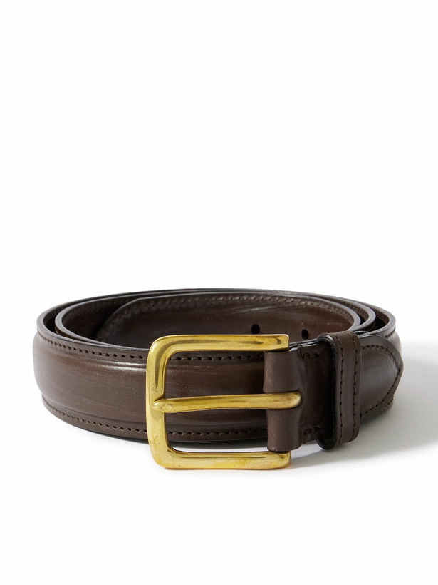 Photo: Drake's - 3cm Braided Leather Belt - Brown