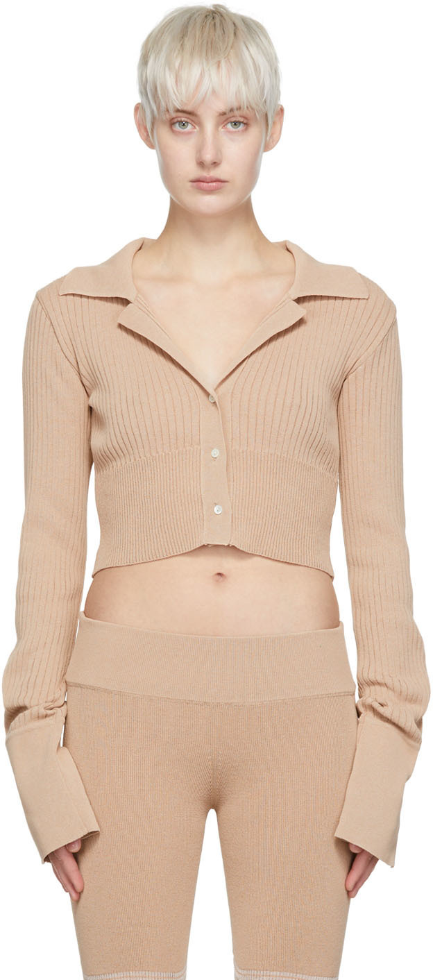 determ; Beige Polyester Cardigan